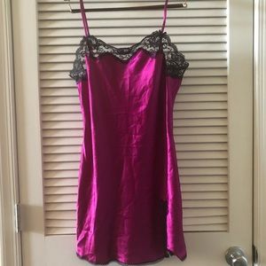 Victoria’s Secret Raspberry Purple black slip chemise M